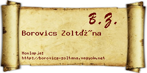 Borovics Zoltána névjegykártya